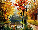 Leonid Afremov FOREST STREAM painting